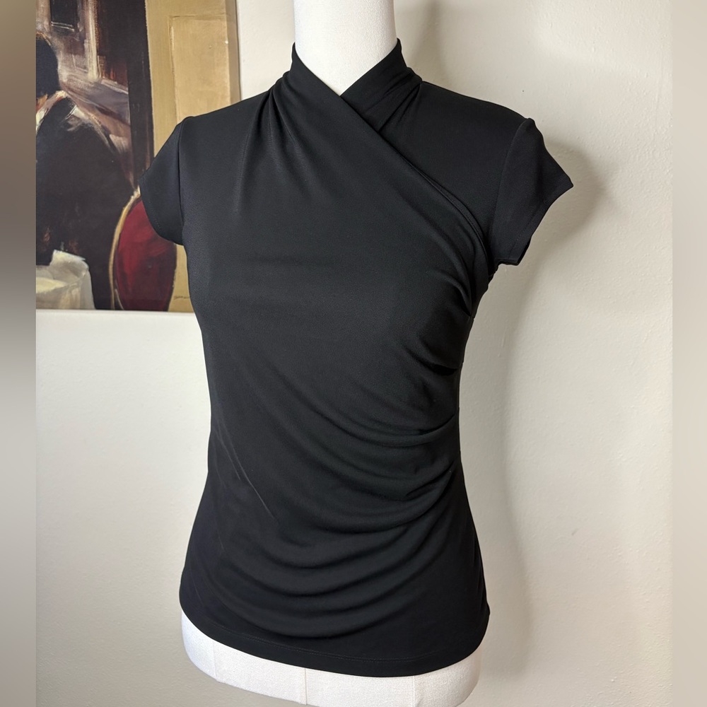 Isaac Mizrahi Black Layered Top